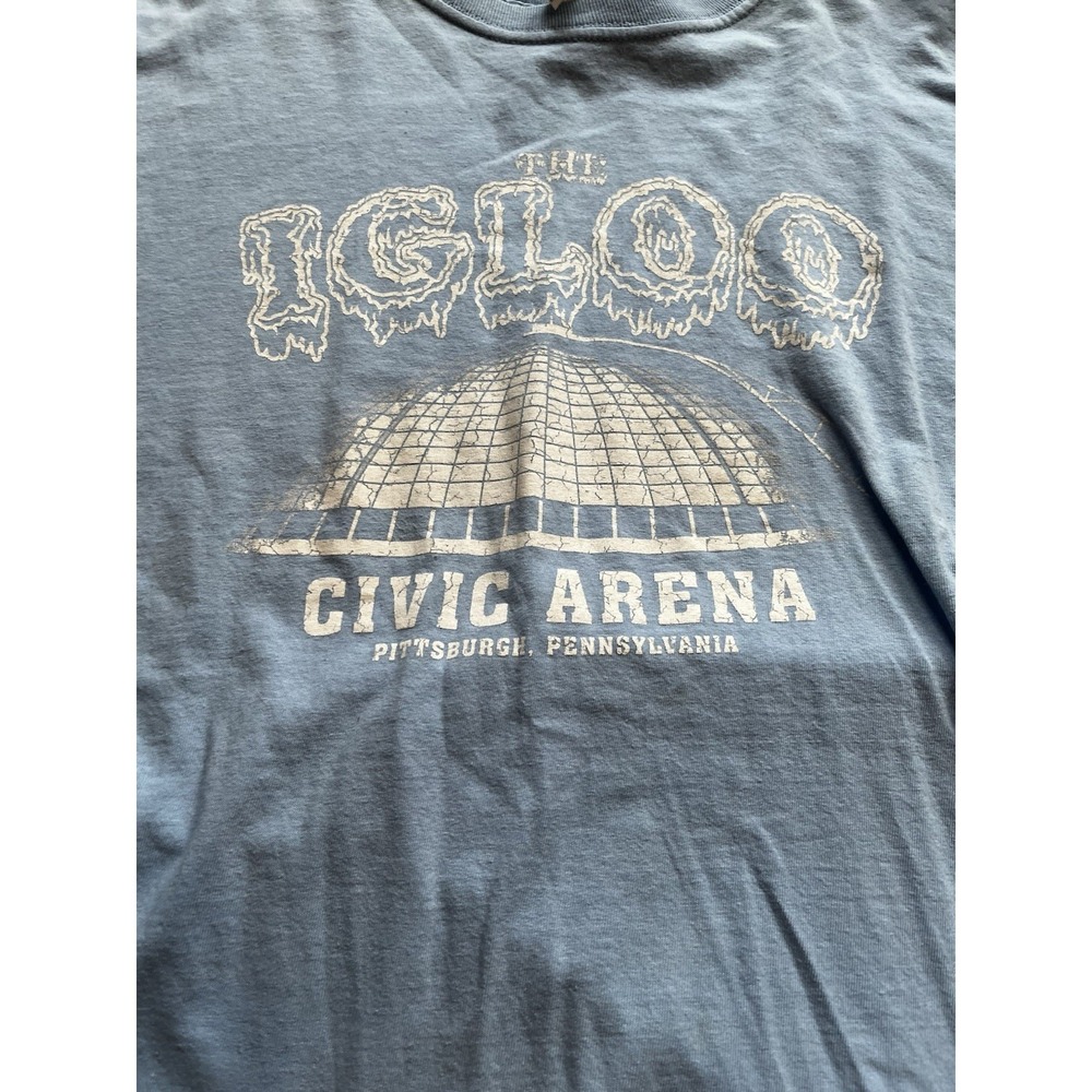 Y2K The Igloo Civic Arena Pittsburgh Pa Graphic Tee Blue Retro Style